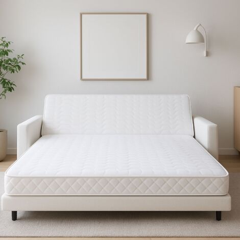 Matelas BZ 120x190 Mousse Rembourrage 100 % Polesther - âme 100 % Polyuréthane Poli Lattex Indéformable Tissu Strech Trés Résistant - Hauteur 15 Cm - Soutien Ferme + Protège Matelas OFFERT TECHNO15