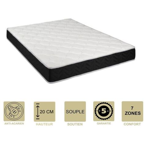 Lot de 2 matelas 80x200 x 20 cm souple + oreiller visco + 2 alèses