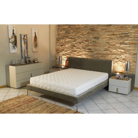 Matelas contact Mémoire de Forme 60 Kg/m3 + Alèse 100x200 x 19 cm Ferme + Oreiller Visco - Spécial Sommier Electrique - Déhoussable Housse Lavable - 5 Zones de Confort - - (1/5)