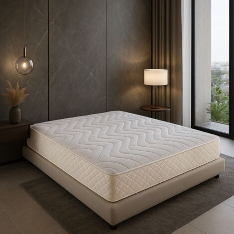 Matelas contact Mémoire de Forme 65 Kg/m3 + Alèse 120x190 x 20,5 cm Très Ferme - 7 Zones de Confort - Noyau Aertech+ 35 Kg/m3 HR Haute Densité - (1/4)