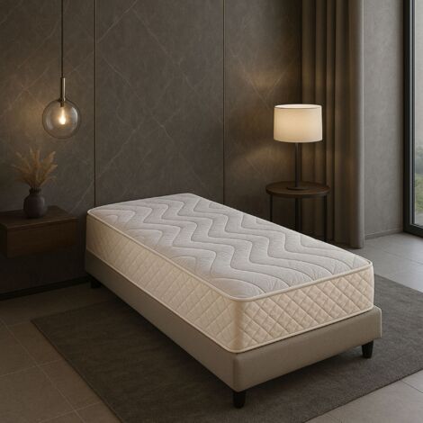 Matelas contact Mémoire de Forme 65 Kg/m3 80x200 x 20,5 cm Très Ferme + Oreiller Visco - 7 Zones de Confort - Noyau Aertech+ 35 Kg/m3 HR Haute Densité - (1/4)