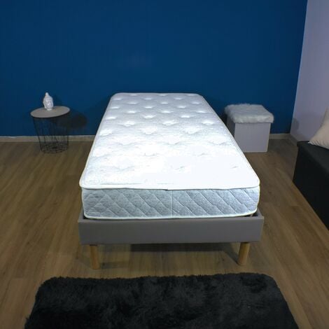 MATELAS PROVENCE A RESSORTS + CM MEMOIRE DE FORME 80 KG/M3 + ALESE