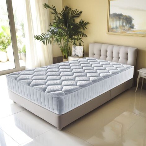 Lot de 2 Matelas mathieu a Ressorts Ensaches + 4 cm Memoire de Forme 80 Kg/m3 - 80x200 Hauteur +/- 21 cm - Accueil Ferme - Soutien Ferme + 2 Oreillers Visco - 7 Zones de Confort - (1/5)
