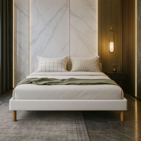 Sommier Tapissier 120x200 cm - 18 cm - Compatible avec Tous Matelas - Confort Optimal - Montage Rapide et Facile - 13 Lattes - SOMMIER ADRIEN BLANC