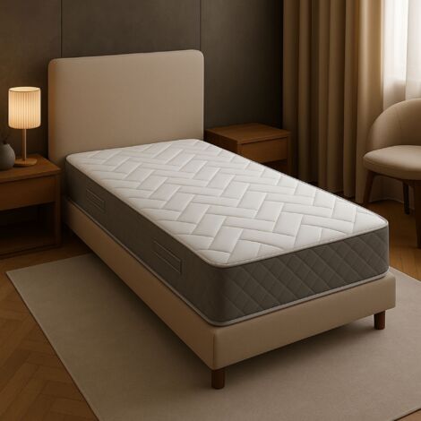 Lot de 2 matelas contact face de contact Latex 70 Kg/m3 + Mousse 35 Kg/m3 HR 70x190 x 21,5 cm + Oreiller Visco + 2 Alèses Accueil Ferme Soutien Très Ferme - 7 Zones de Confort - (1/4)