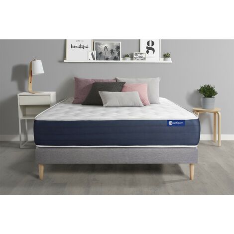 Ensemble matelas 180x200 ACTILATEX SOFT 3zones de confort + sommier KIT gris