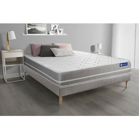 Matelas + sommier 140x200 + couette + 2 oreillers ACTISOM - Actimemo life -  Conforama