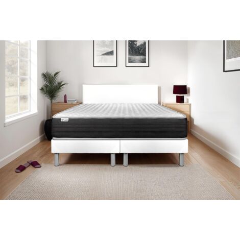 Ensemble matelas sommier VITALMEMO ONE 2x100 x 200 - Couleur: Blanc (1/7)