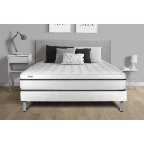 Ensemble matelas sommier 180 x 200 cm – Mousse à mémoire de forme 24 cm – 3 zones de confort pour alignement colonne vertébrale – Vitalit - SPA 180 X