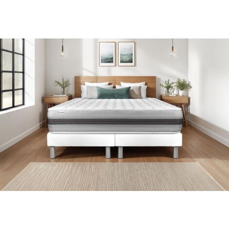 Ensemble matelas sommier VITALSPRING RECOVER 2x80 x 200 - Couleur: Blanc (1/5)