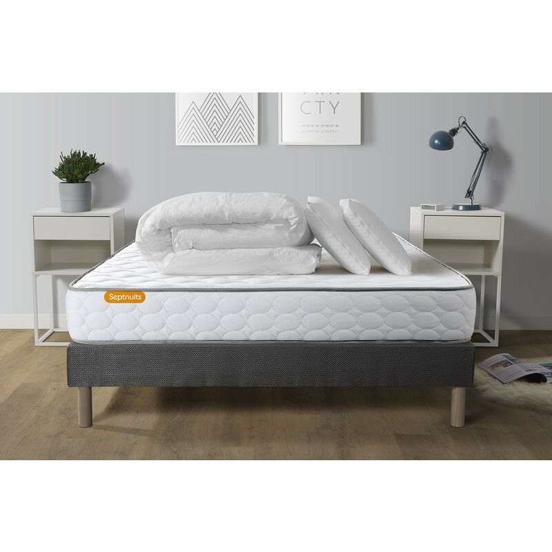 IZTOSS Lit 160x200 avec Sommier et Matelas - Matelas 160x200x17