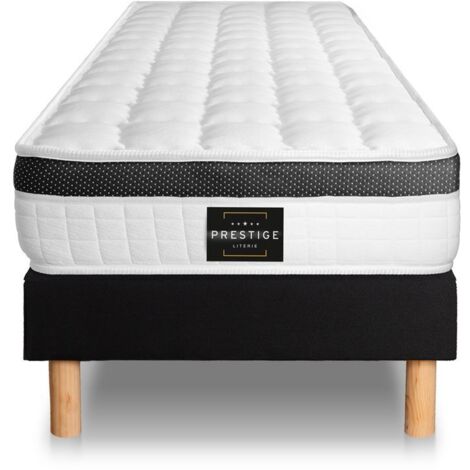 Ensemble Superieur 80x190 Memoire De Forme 3 Zones Sommier Noir à Prix