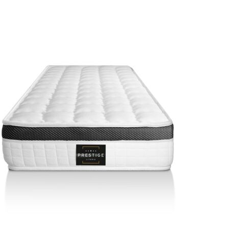 Ensemble matelas sommier 120 x 190 cm – Mémoire de forme 21 cm – Confort ferme – Sommier tapissier à lattes démontable 14 cm – Couleur noir – Prestige Literie