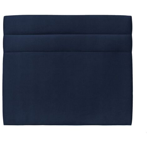 Tete de lit Lignes Velours Bleu L 140 cm - Ep 10 cm rembourré (1/4)