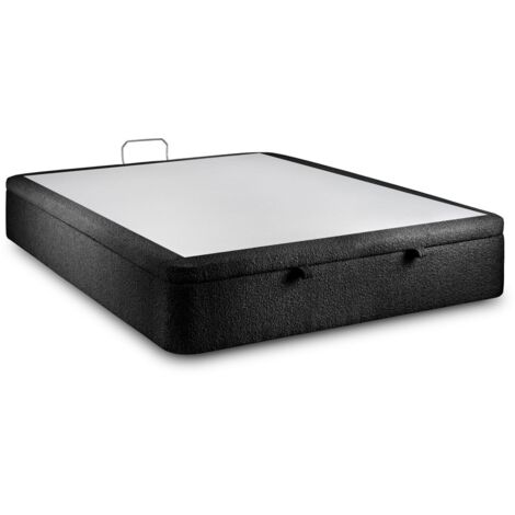 Sommier Coffre Bouclette Noir 140x200 H39cm