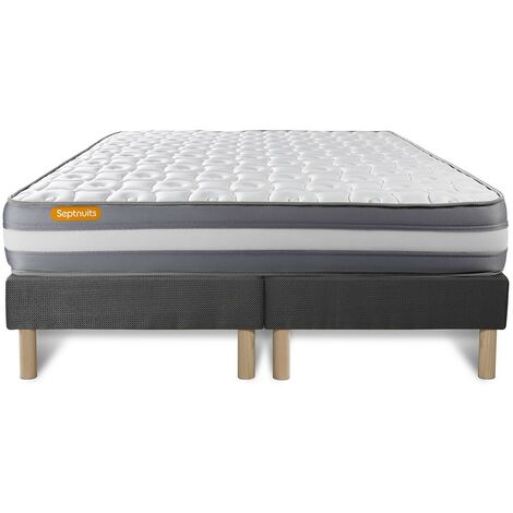 PACK matelas 160x200 + double sommier 80x200 Memo Plus Mémoire de forme 3  zones + 2 oreillers + couette