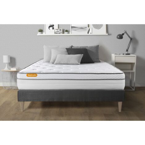 Ensemble matelas sommier Memo luxe 180 x 200 cm - Couleur : Gris (1/5)