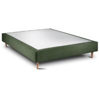 Sommier Tapissier Tissu Vert 140x200 H35cm
