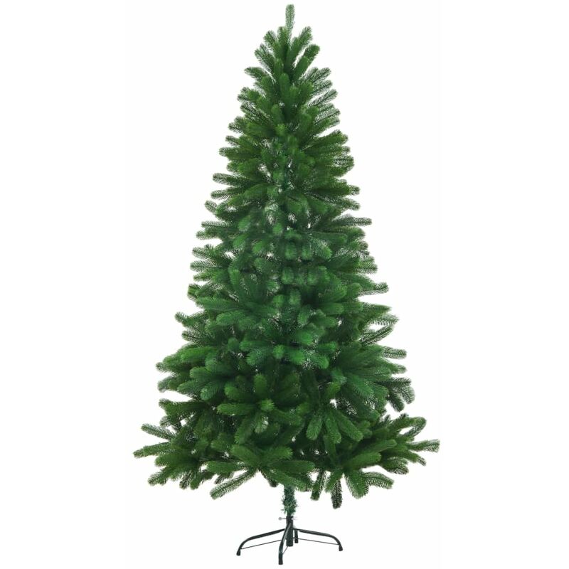 HOMCOM Sapin de Noël artificiel lumineux LED x 700 blanc chaud + support  pied Ø 132 x 210H cm 2154 branches vert pas cher 