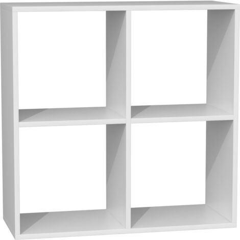 MARION - Étagère casier fonctionnelle bibliothèque chambre/bureau/salon - Dimensions : 75x74x30 |Meuble rangement livres - Blanc