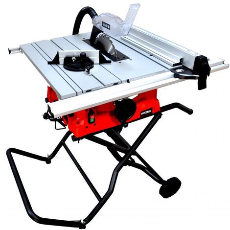 DCRAFT - Scie sur table - Puissance nominale 2800 W - Régime de ralenti 5000 min-1 - Scie coupe bois - Atelier bricolage - Rouge