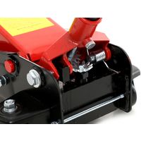 DCRAFT - Cric hydraulique rouleur 3 tonnes levée maxi 460 mm - Roues pivotantes - Outil garage automobile - levage voiture - Rouge/Noir