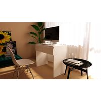 MATT - Bureau classique - 90x80x50 cm - 2 tiroirs - Table d'ordinateur portable - Mobilier bureau - Blanc