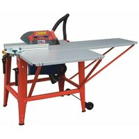 DTOOLS - Scie sur table électrique avec piétement - Puissance 3400 W - Scie découpe bois/contreplaqué - Outil bricolage atelier - Rouge