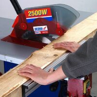 DTOOLS - Scie sur table électrique avec piétement - Puissance 3400 W - Scie découpe bois/contreplaqué - Outil bricolage atelier - Rouge