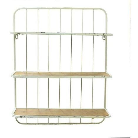 Mensola Stile Industrial in Legno e Metallo H.66 cm