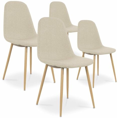 Lot de 4 chaises scandinaves Maury tissu Gris