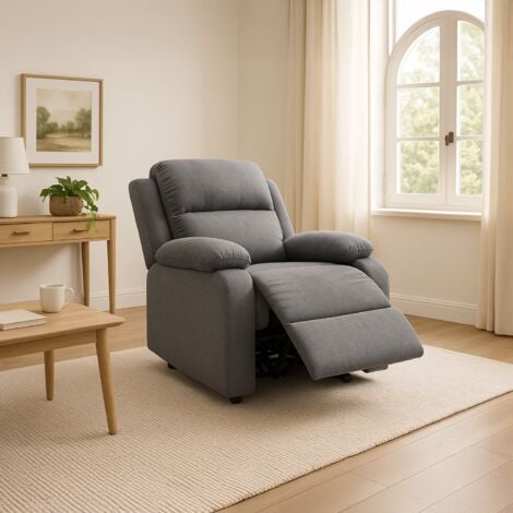 Fauteuil relax Riga tissu Gris