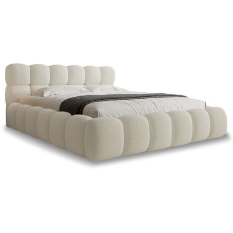 Lit coffre Tomaso 160cm Bouclette Beige (1/5)
