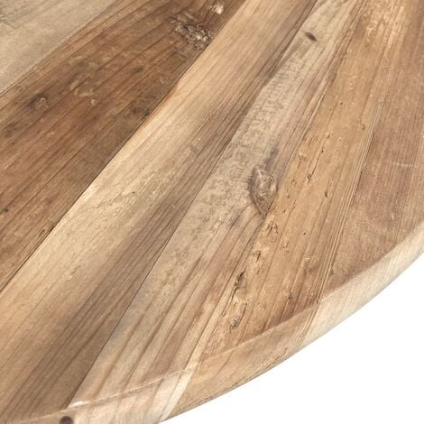 Table ronde extensible en bois massif Héloïse Bois naturel et pied naturel
