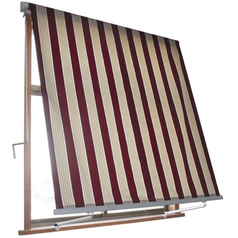 Tenda caduta c/bracci 3x2,45 milos beige/bordeaux - biacchi ettore