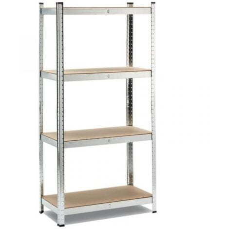Scaffale 4 ripiani in metallo e mdf x 150 kg per ripiano 80x40x160 - biacchi g.