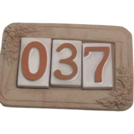 Targa portanumero civico cornice 3 posti in terracotta - fraschetti