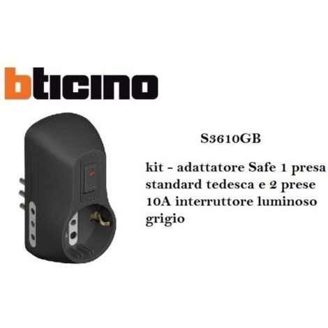Kit adatt safe 1 pr. st ted+2 10a+int gr - bticino (1/2)