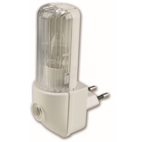 Luce notturna orientabile con sensore crepuscolare e spina 10a - electraline