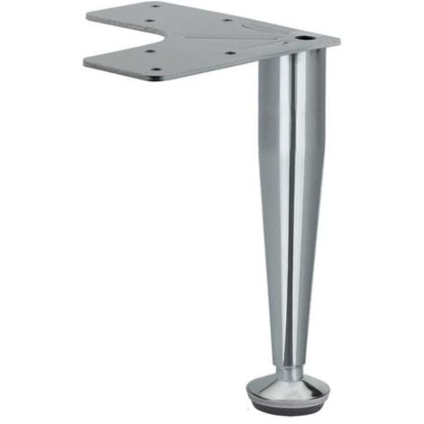 Piedino conico in metallo con flangia triangolare h100 pst98x98 crom - masidef