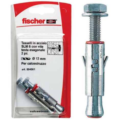 Tassello multiuso in acciaio con testa esagonale Fischer slm 8 te k Ø 8 mm 2 pz