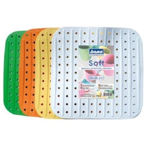 Tappeto lavello soft 3 pezzi bianco giallo verde carota 30x30x30 cm - bama (1/2)