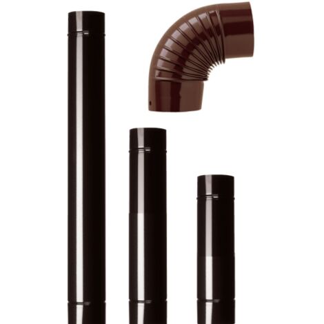 12 tubi per stufa cm 100   13 cm 130 mm smaltato marrone stufe legna (1/4)