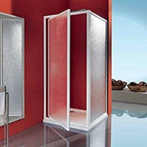 Box doccia porta battente 89/93 ciao telaio bianco pannelli polystyrene - samo (1/2)