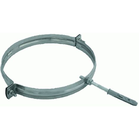 Collare canna fumaria in acciaio inox completo viti tassello   15 cm 150 mm
