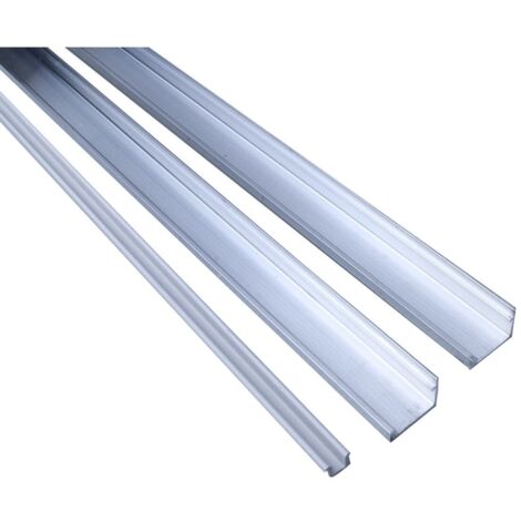 Binari per porte scorrevoli in alluminio argento – Canalina in plastica bianca – Portata max 25 kg – Per ante scorrevoli superiori e inferiori (1/2)