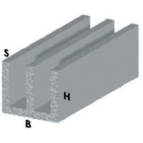 PROFILO PER FAI DA TE TIPO DOPPIA 'U' mm 16 x 12 x 1 - mt 2 col.argento UNIKO 10 PZ