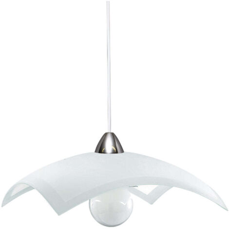 Sosp.40x40 1xe27 m.bi-cr v.lastra bianco - e-energy