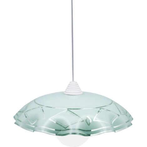 Energy – Lampada sospensione E27 1 luce 42 cm – Vetro e metallo – Design elegante per interni minimal e chic – Classe II IP20 (1/4)