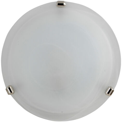 Lampada plafoniera da soffitto E27 1 luce 40cm bianca – Materiale vetro e metallo – Applicazione a soffitto o parete – Compatibile con lampade LED – E-Energy (1/2)